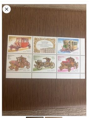 Rare Collectible Vintage Russian Carriage Stamps Sheet - 2002